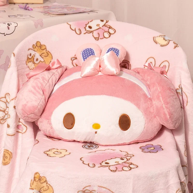 Lovely My Melody Cushion Blanket Comfortable Back Cushion Chair Sofa Warm Flannel Blanket Stuffed Anime Throw Pillow Gifts Girl