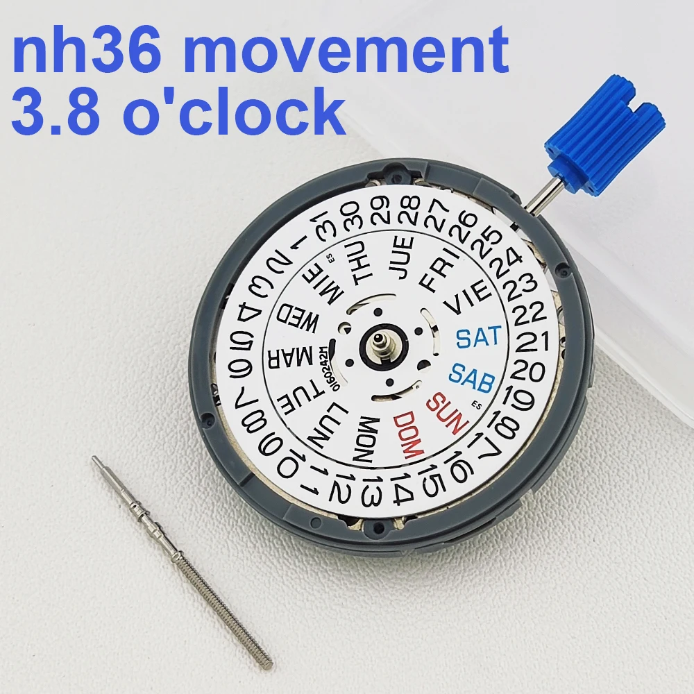 

nh36 Movement Watch Movement 3.8 o'clock Original Japanese NH36 Movement English Dual White Calendar Watch Accessories