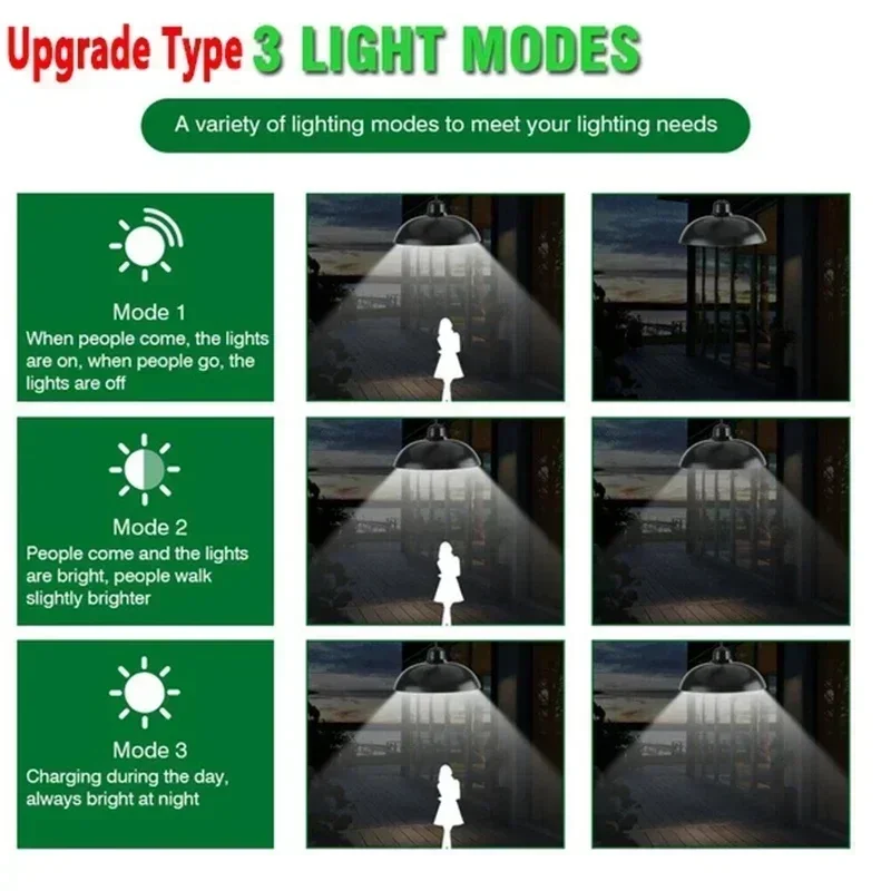 Imagem -03 - Solar Pendant Lamp com Controle Remoto Impermeável Lustre Pendurado Luz Shed Decorações Led Interior Celeiro Roo