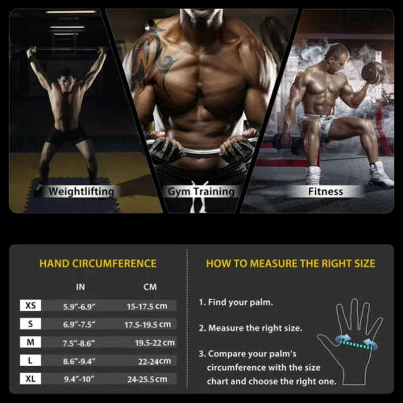 Weight Lifting Gloves Men Women Half Finger Gel Full Palm Protection Gym Glove Fitness Workout with Wrist Support Drop Shipping