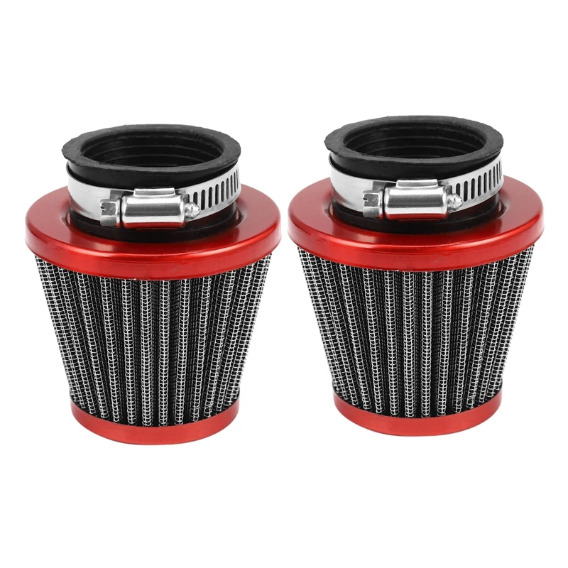 2X 38Mm Air Filter Intake Induction Kit Universal For Off-Road Motorcycle ATV Quad Dirt Pit Bike Head Air Filter Red