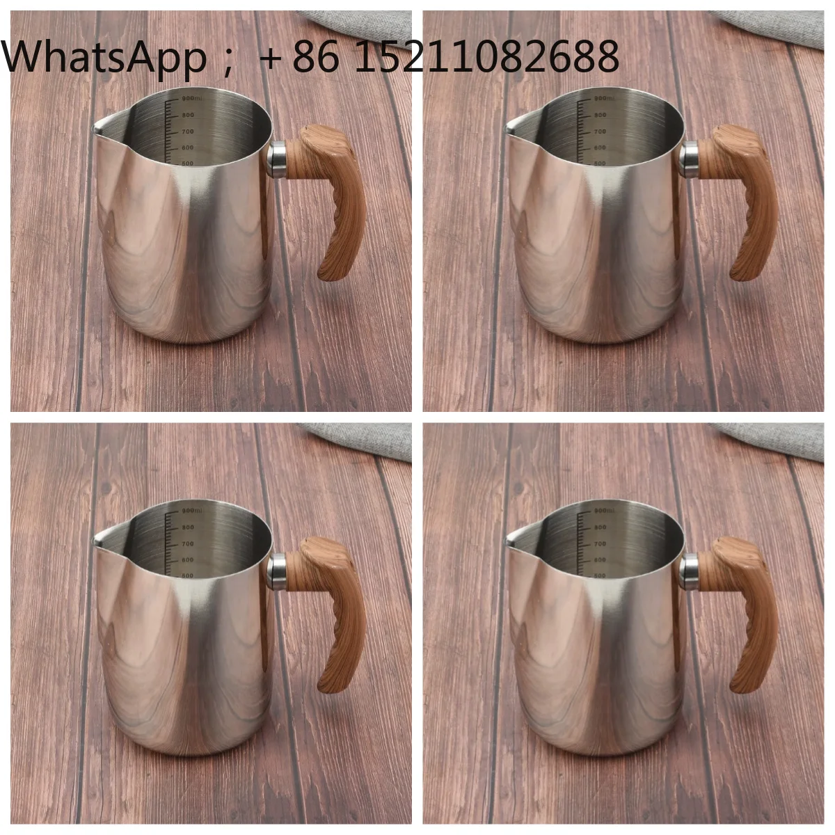 LLY stainless steel latte cup with graduated thickened commercial coffee milk foam cup electric ceramic stove can be heated