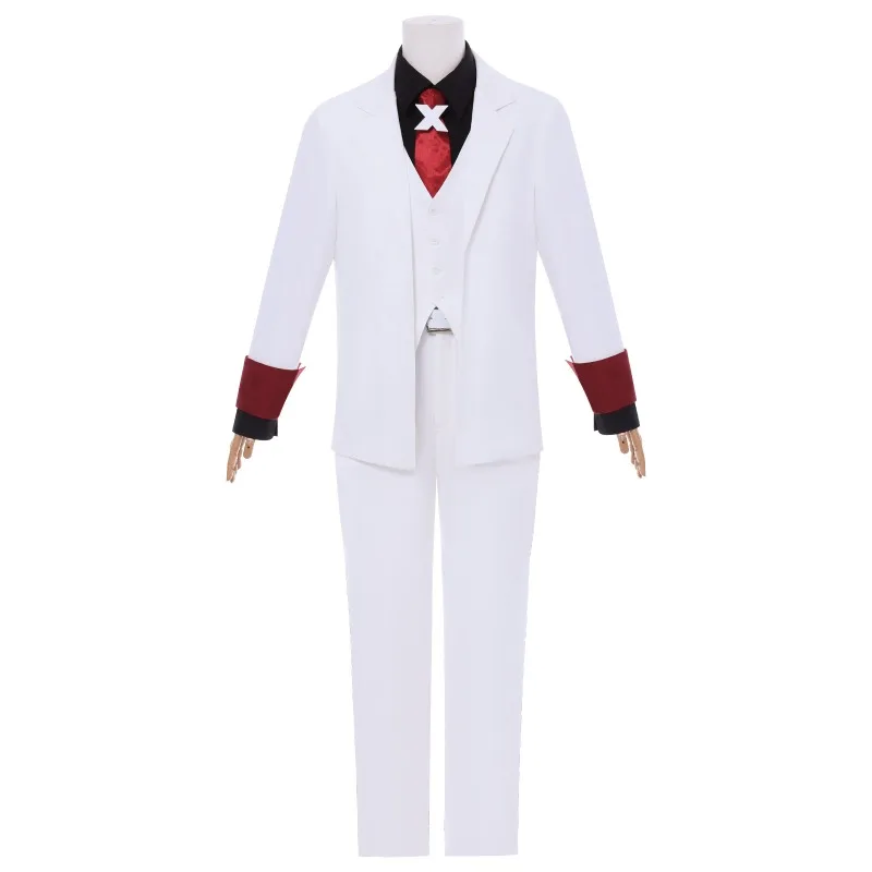 

X TOBE HERO X Anime Cosplay All White Dress Wig Glasses Coat Pant Vest Shirt Tie Belt Man Outfit Carnival Comic Cosplay Costume