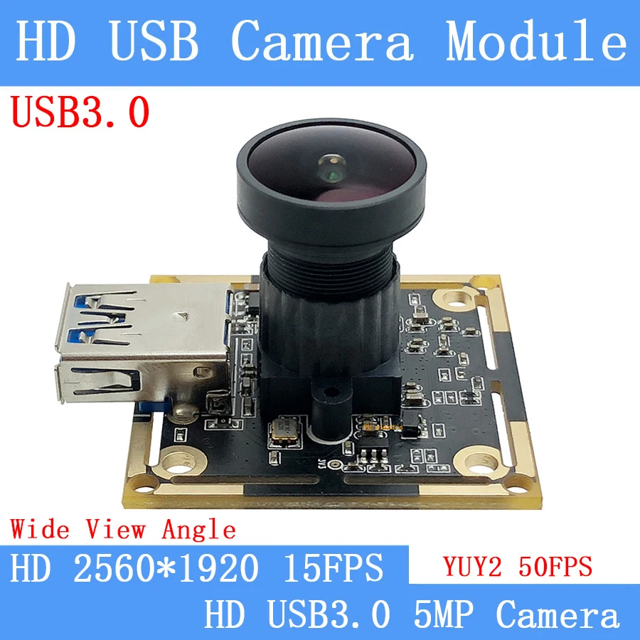 High Speed 5MP HD Webcam 50FPS 30FPS 5MP USB3.0 Camera Module with MJPEG YUY2 UVC for Android Linux Windows Mac