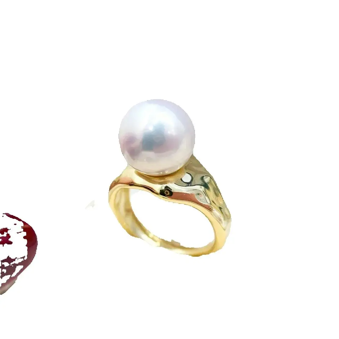 

925 Stamped Alloy Gold-Plating Adjustable Pearl Ring Holder DIY Jewelry Findings, Craft Supplies for Handmade Rings No Pearl