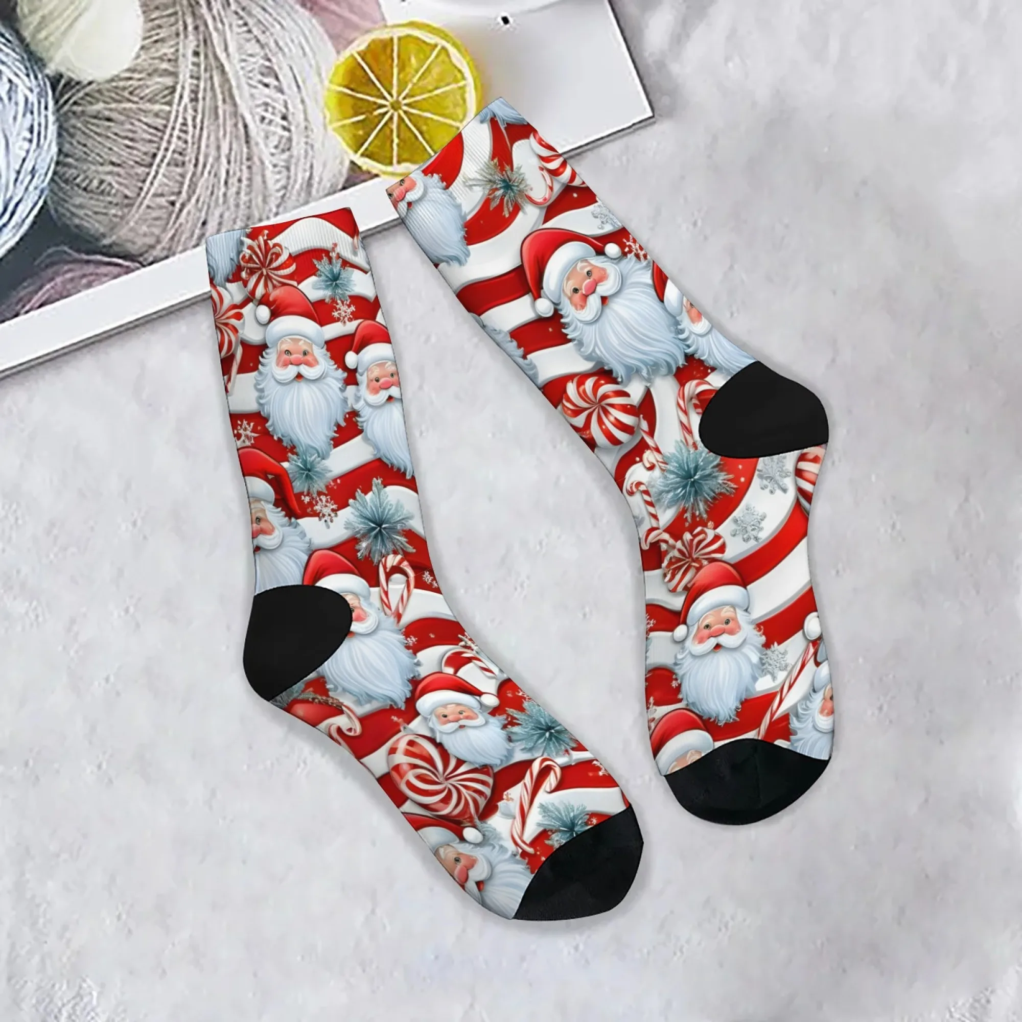 Harajuku Retro Weihnachten Druck männer Socken Atmungsaktivem Nicht-slip Socken Neuheit Straße Hip-hop Crew Socken Party geschenke