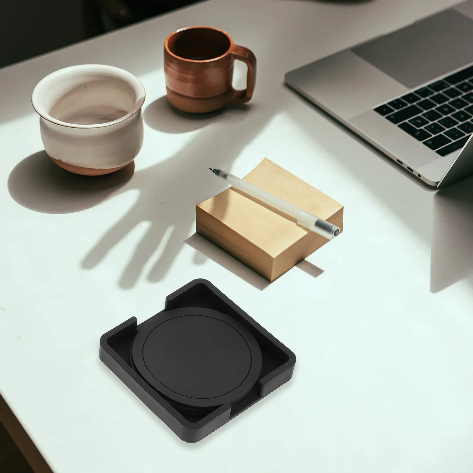 

Silica Gel Coaster Set Cup Mat Kitchen Pads Desktop Heat Insulation Non Skid Mug Placemat Classic Design Easy Clean Safe