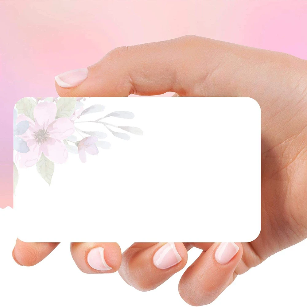 Merci de soutenir mes petites cartes de visite, insert GT, floral, blanc, achat client, 3.5 "x 2", 10-30 pièces