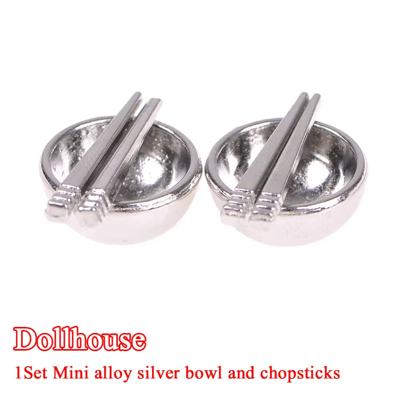 1Pcs Dollhouse Tableware Mini Tableware Bowl Chopsticks Model Accessories Toys