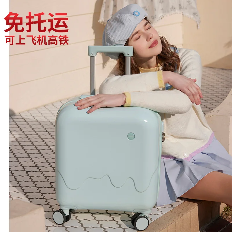 Carry on Luggage Lightweight 18 Inch Travel Suitcase Multifunctional Password Lock Suitcases on Wheels Children's Suitcases