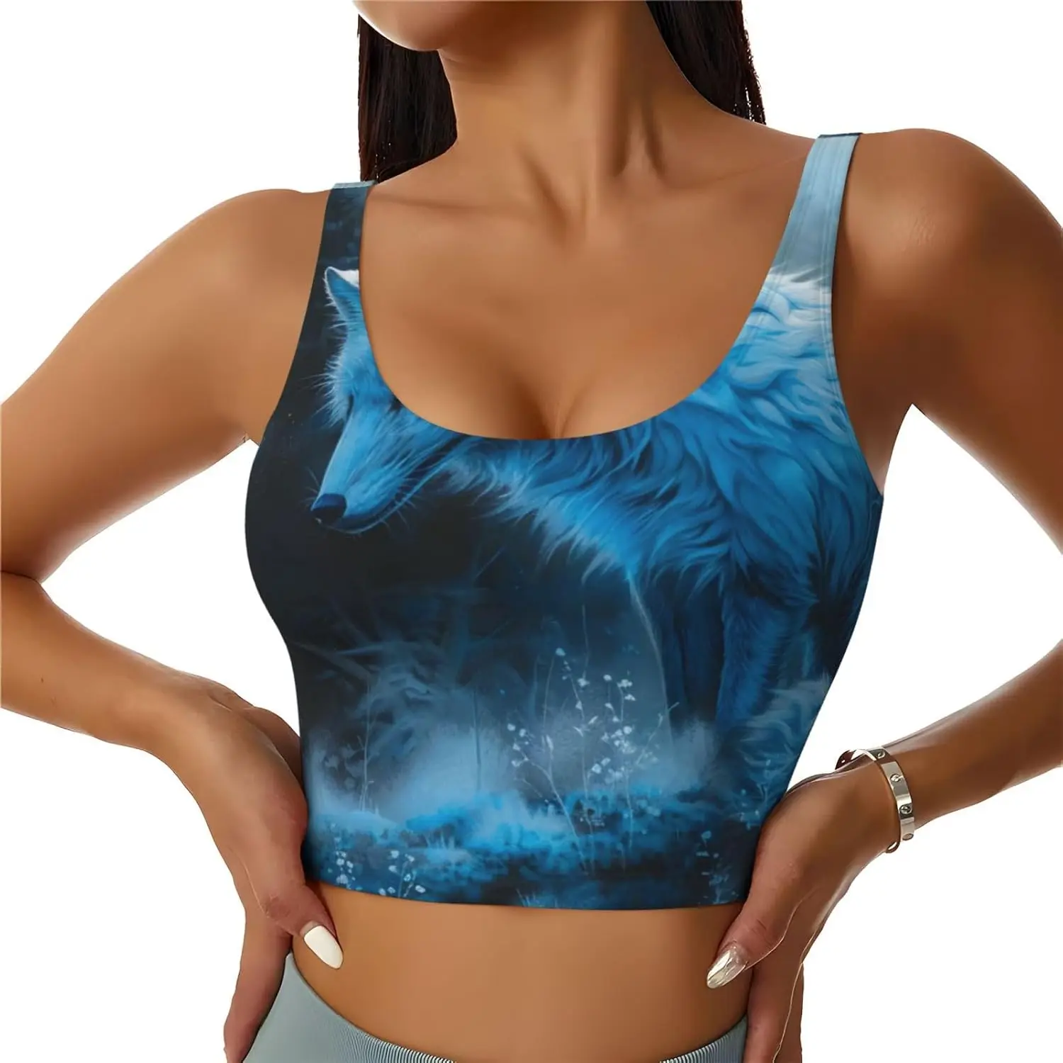 

Спортивный жилет для женщин, бесшовный удобный жилет для йоги со съемными подушечками - Magic Blue Fox