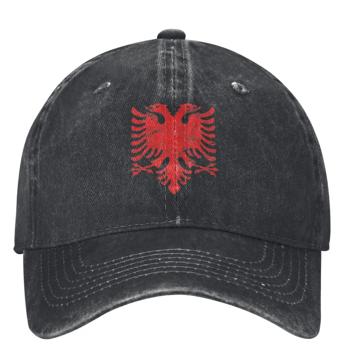 Albanian Flag Red Eagle Albania Denim Baseball Cap Tennis Skate Hip Hop Hats Spring Women Men Vintage Sunscreen Snapback Cap