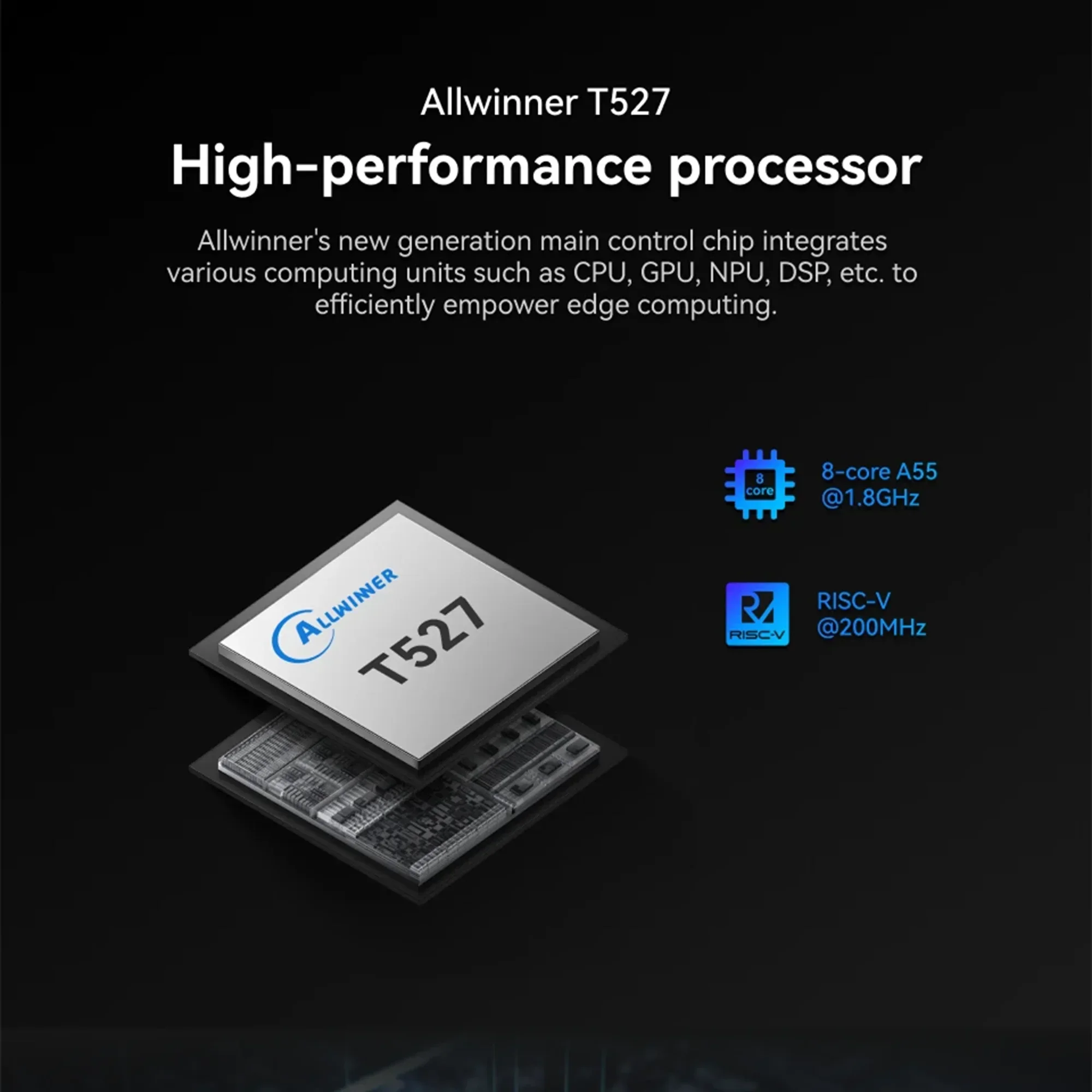 Orange Pi 4A Allwinner T527 RISC-V carte processeur Octa-core 2 Go/4 Go LPDDR4/4X 2TOPS NPU