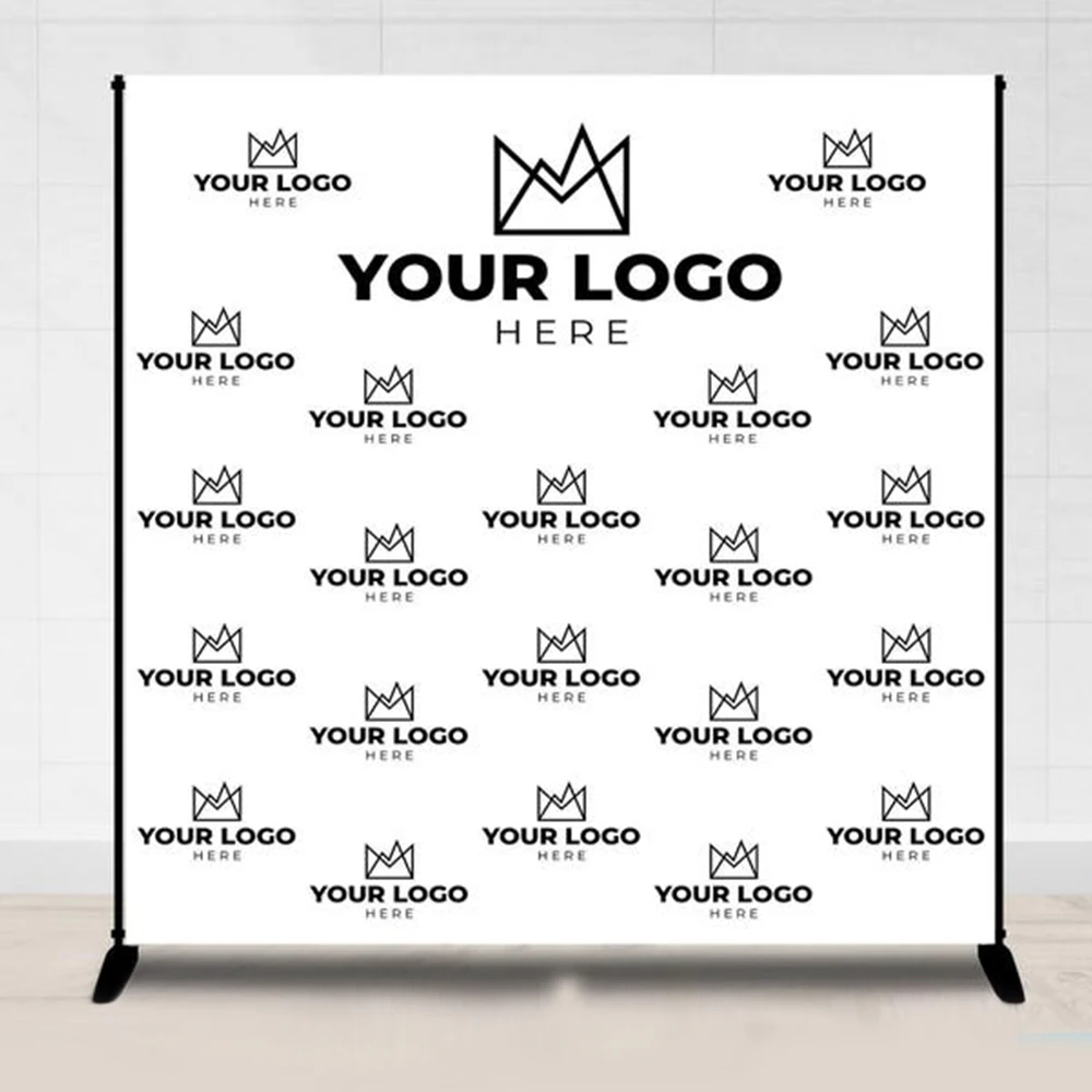 Tableclothsfactory Polyester Custom Logo Backdrop Banner, Step and Repeat Business Event Backdrop, Logo Step Repeat Banner