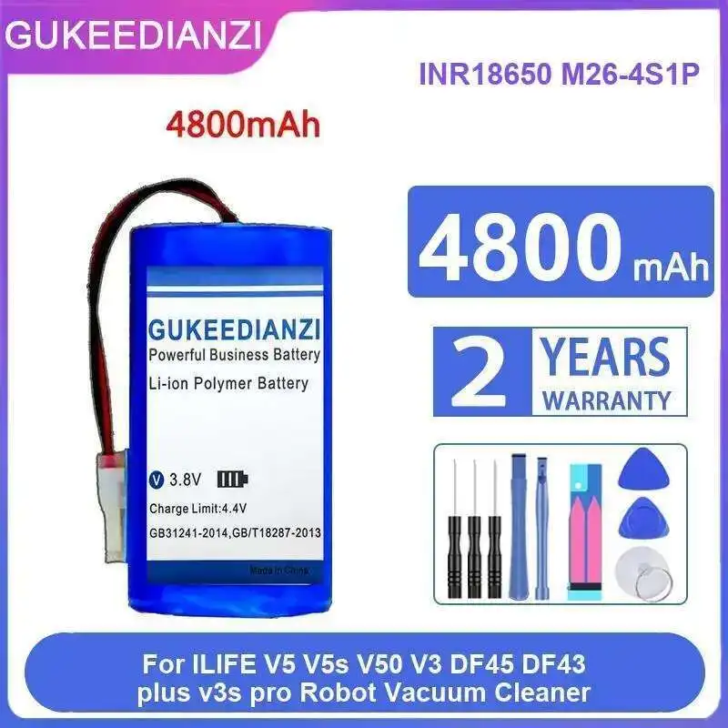 

Батарея робота-пылесоса INR18650 M26-4S1P 4800 мАч для пылесоса Ilife V5 V5s V50 V3 DF45 DF43 Plus V3s Pro