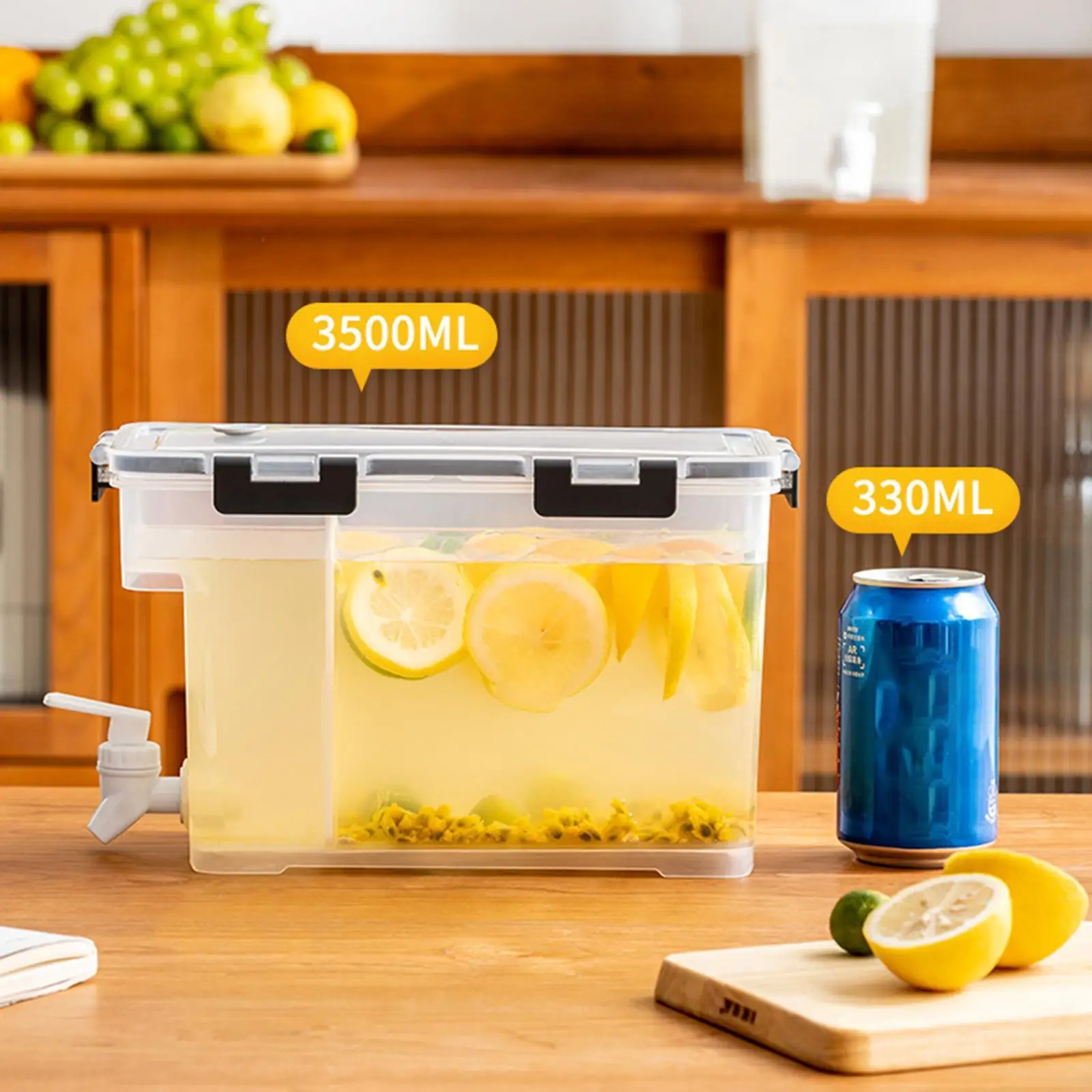 3.5L كبير إبريق الماء البارد سعة غلاية باردة مع صنبور موزع المشروبات الثلاجة وعصير الماء حاوية عصير الليمون ل Pa #3