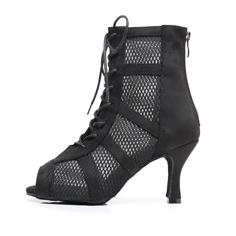 

Женские туфли для латинских танцев, черные замшевые танцевальные туфли, туфли для танго, женские туфли на высоком каблуке для вечеринок, красные