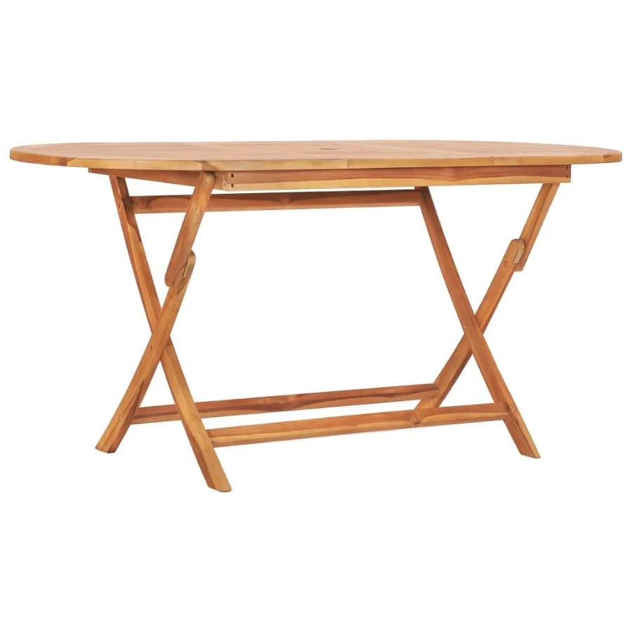 

Folding Patio Table 62.9x31.4x29.5 Solid Teak Wood