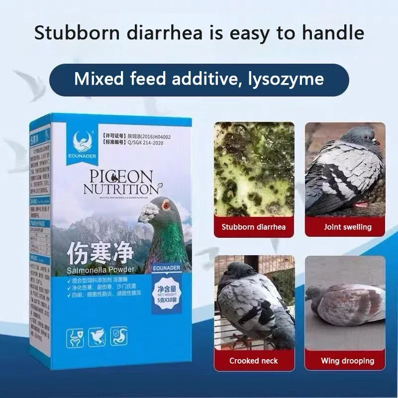 Racing pigeon pigeon diarrhea crooked neck typhoid stop Salmonella intestinal special pull white green water stool probiotic pow