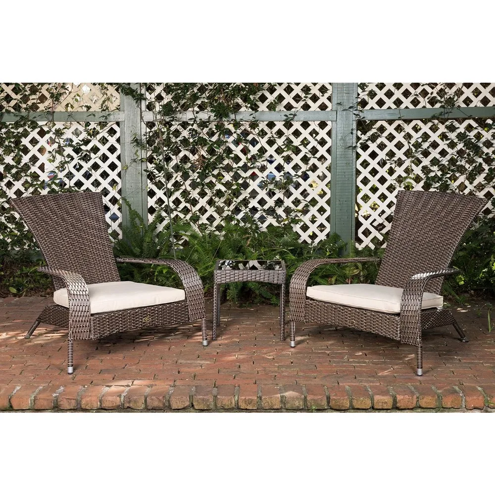 Set Lightweight & Durable  Style Chairs All Weather Wicker Includes Khaki Cushions freight free