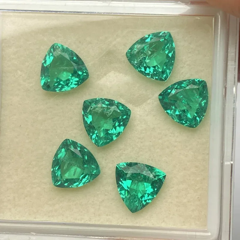

Triangle Laboratory-Grown Emerald Columbia Green Gemstone 7mm 8mm Suitable for Making Jewelry Rings Earrings Necklaces
