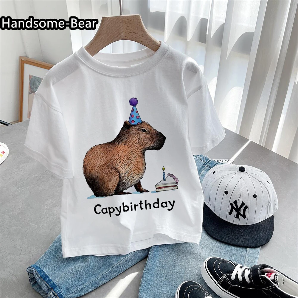 

Capybara T-Shirt Kids Children Animal T-Shirt Cartoons Clothes Kid Girl Boy Cute Capybaras Love T Shirt Baby Casual Top Clothing