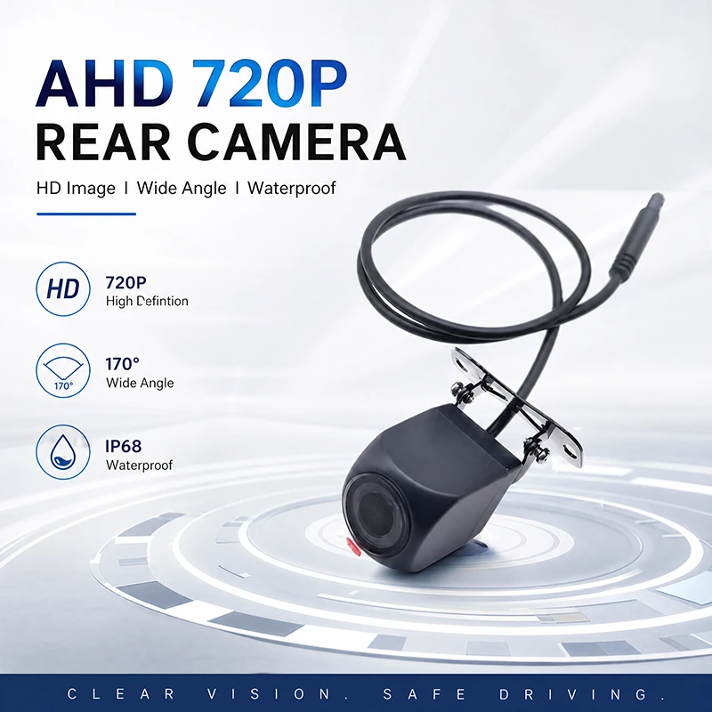 1080p HD Car Rear View Camera 4-pin Waterproof Night Vision Fish Eye Lens 170 Degree Reverse Camera for Car