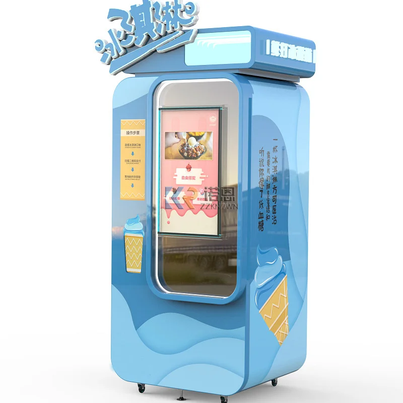 Italian popular automatic frozen food ice cream machines self service soft ice cream cone vending machine