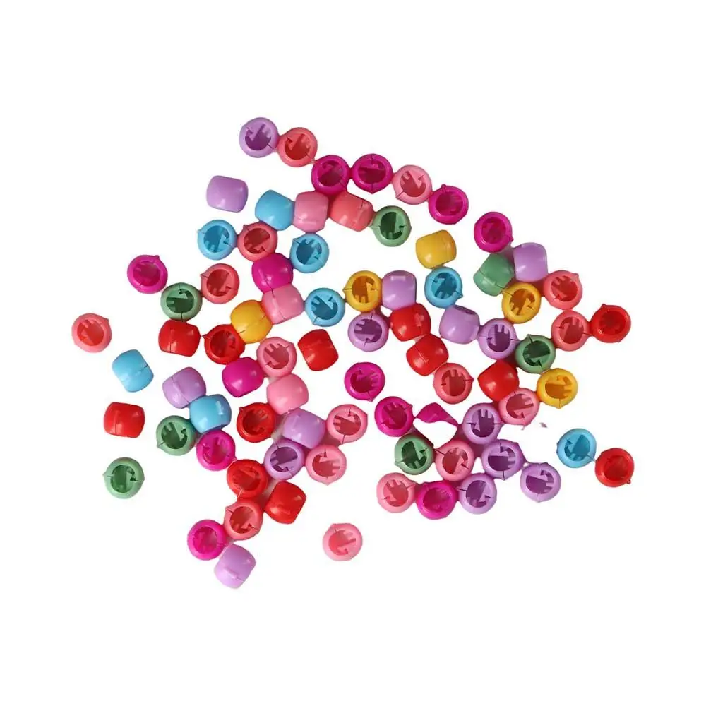 

40pcs/set Decor Plastic Mix Colorful Hair Beads Mini Hollow Hair Braids Maker Beads Girls Buckle hairpins Kids