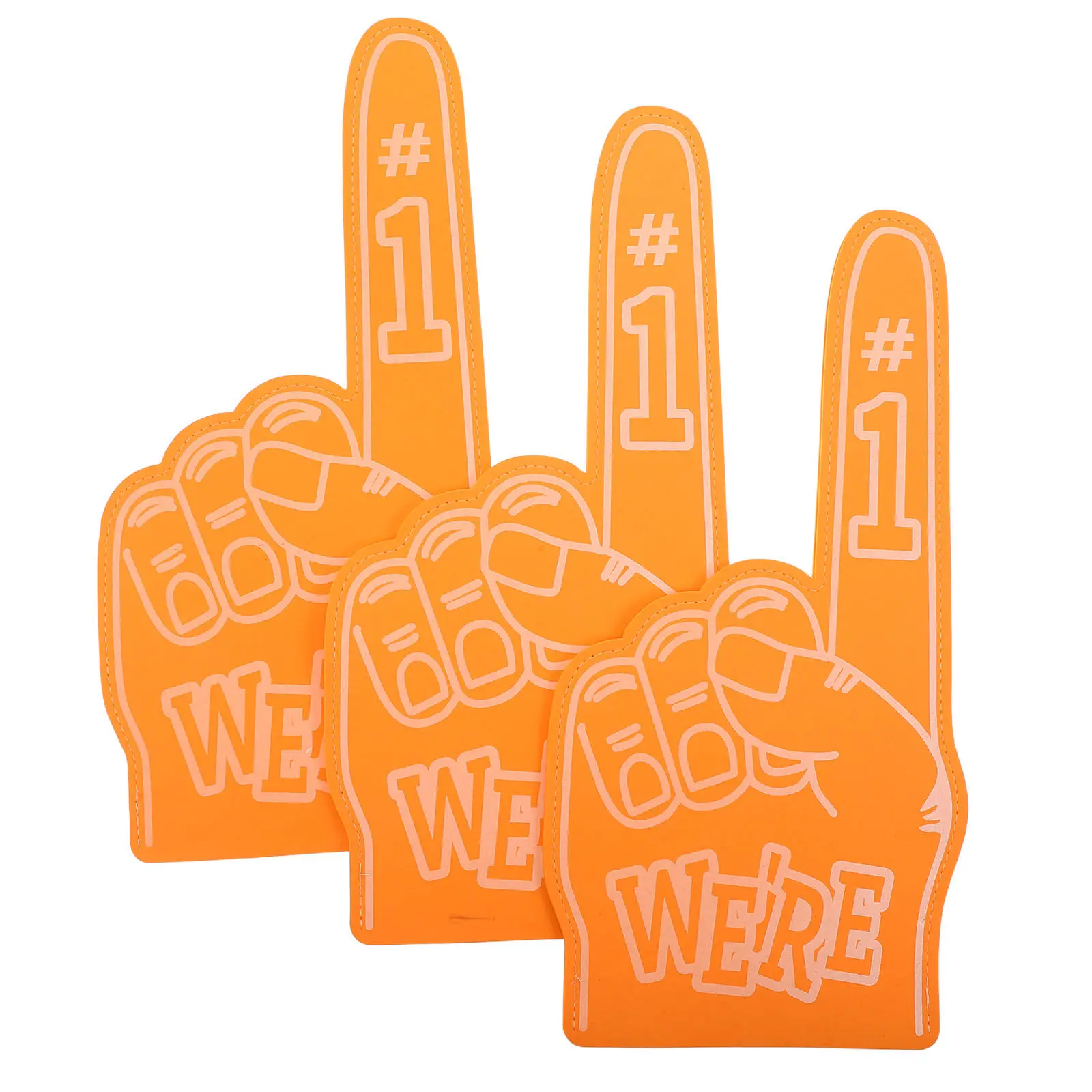 3Pcs Cheerleading Foam Fingers Eva Comfortable Grip Sports Fan Foam Finger Number 1 Covers Game Day Football Baseball Basketball