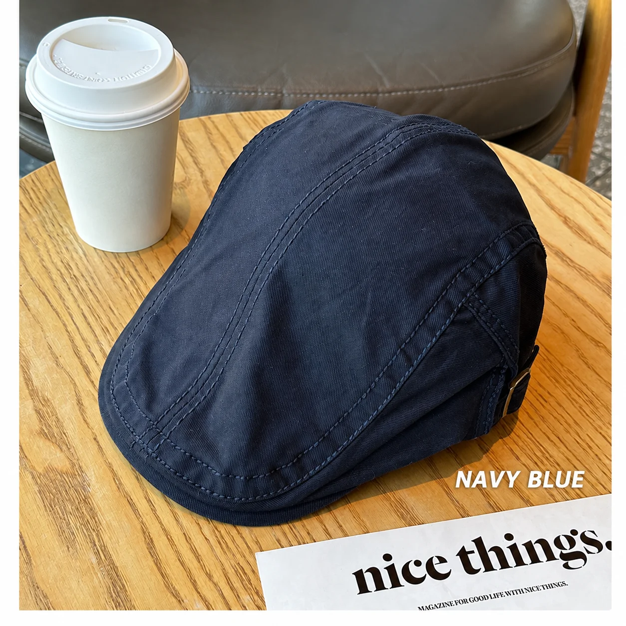 Adjustable Cap Breathable Round Crown Cap Beret Cap Solid For Vintage Artistic Looks Year Round Wear Shopping