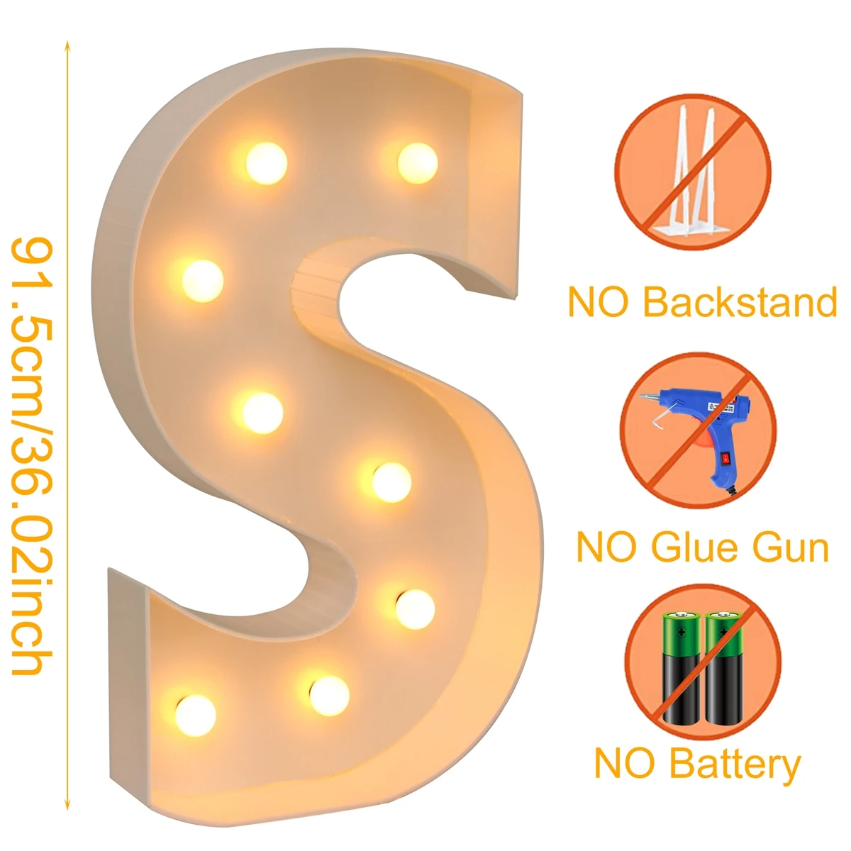 91,5 cm gigantische brief led-lichtframedoos babyshower 1e verjaardag bruiloft decor kerst doe-het-zelf naam ballonvuldoos