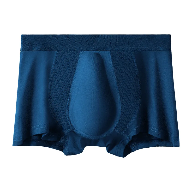 Antibacteriano Látex Boxers virilha dos homens, Cuecas Bolsa 3D, calcinha de malha sólida, Roupa Interior Modal Masculina, Calções virilha