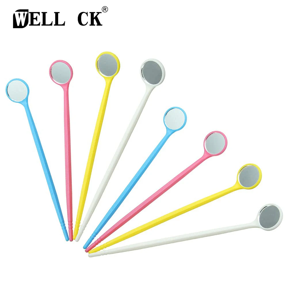 

WELL CK 10pcs/set Dental Disposable Mouth Exam Reflector Mirrors Plastic Anti-fog Lens Tooth Whitening Oral Hygiene Care Tools