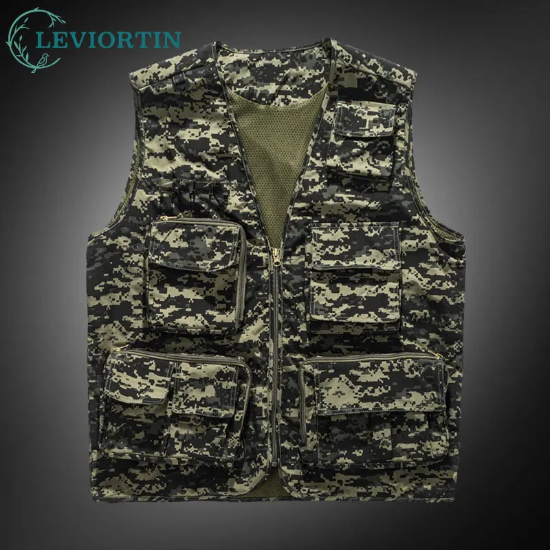 

Мужской быстросохнущий камуфляжный жилет для спецодежды с несколькими карманами, легкий дышащий жилет для рыбалки на открытом воздухе, тактическое снаряжение для пешего туризма