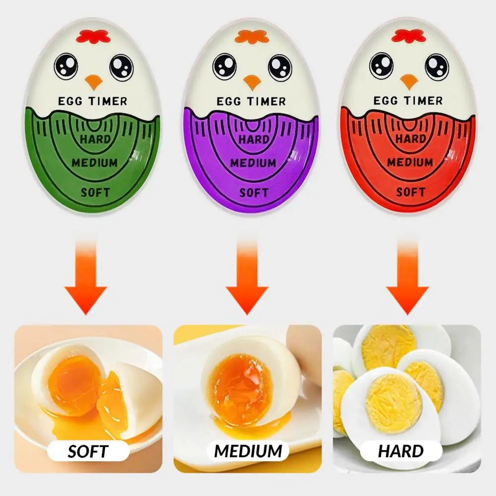 Mini Egg Timer Temperature Color Changing Egg Timer for Soft Medium Hard Boiled Eggs Food Grade Kitchen Gadget with Accurate