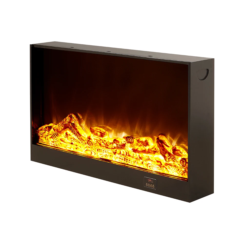 

Современный электрический камин-вставка с регулируемым пламенем, 3D LED-эффектом, регулируемым термостатом, защитой от перегрева и пультом ДУ