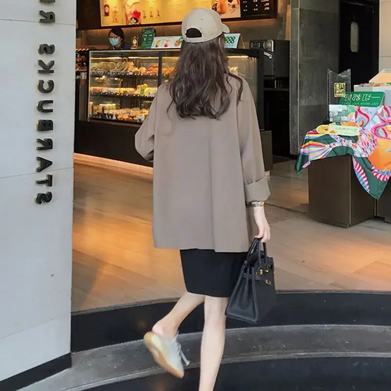 Blazer basic da donna design retrò classico sciolto stile coreano casual semplice puro quotidiano streetwear temperamento primaverile ufficio da donna