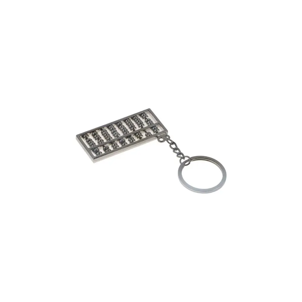 Cute Chinese Mini Abacus Pendent Model Shape Simulation 8 Rows Metal Keyfob Gift Keychain Keyring