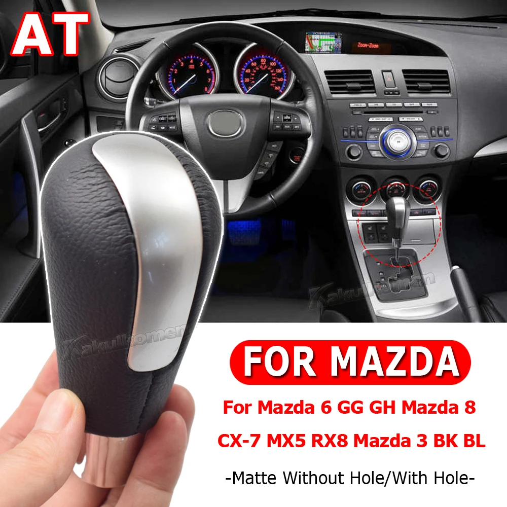 Automatic Gear Shift Knob Perforated Car Gear Srick Shifter Knob Lever Head Handle Replacement For Mazda 3 2008 2009 2010 2011