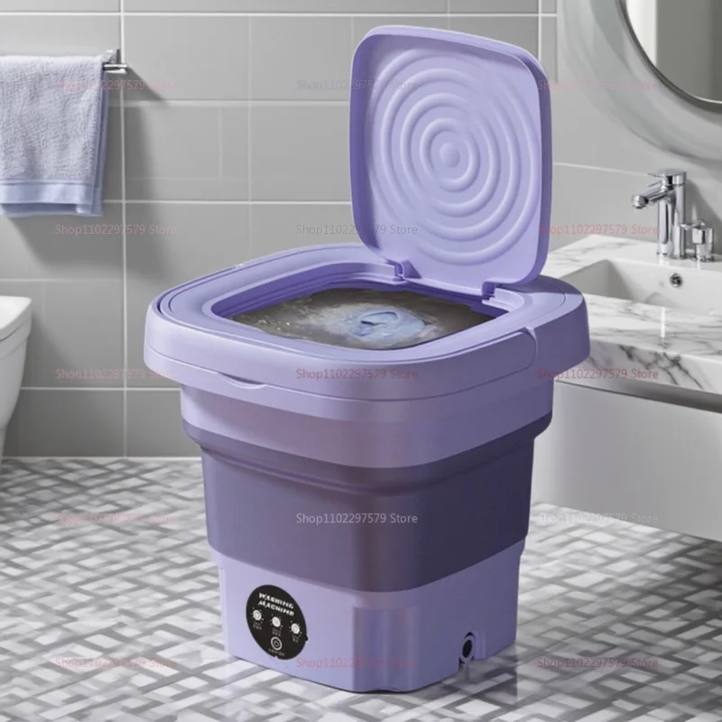 Piccola lavatrice pieghevole portatile con asciugatrice rotante per calzini, biancheria intima, lavatrice, mini lavatrice domestica, spina europea