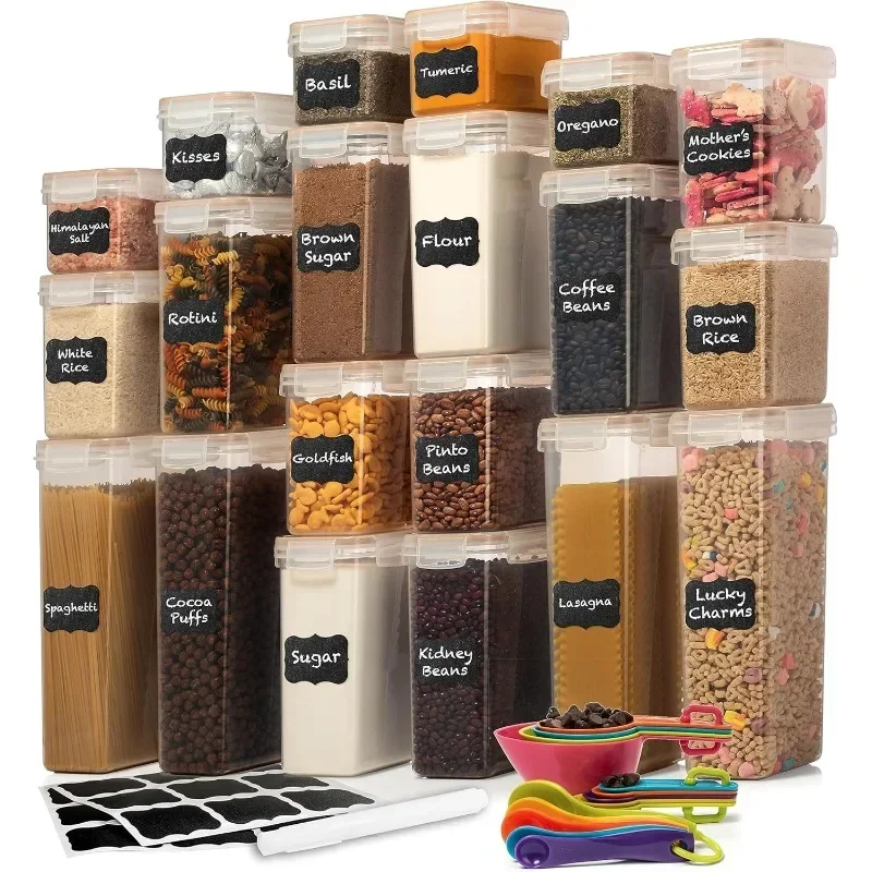 

WHITE FEATHER SUPPLIES 40 Pieces Airtight Food Storage Containers with Lids for Kitchen Food Storage and Storage for Cereals,