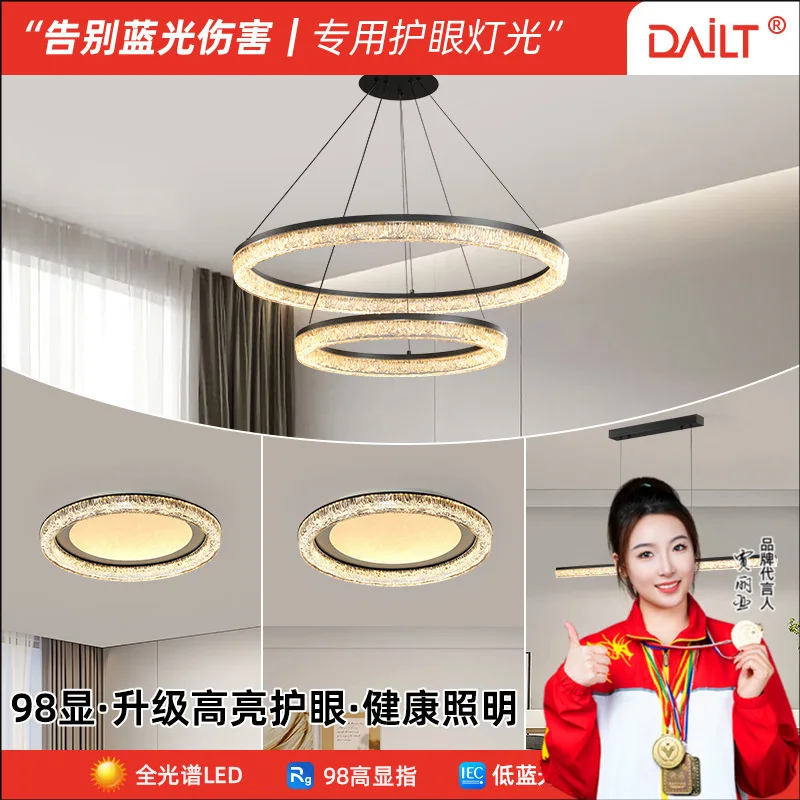 

New Italian lamps, minimalist high-end atmosphere, high-end sense of light luxury, modern ring living room lamp