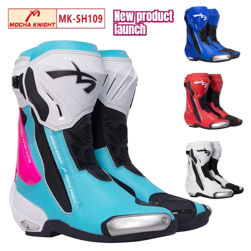 New Product Launch！Professional Outdoors Motocross Racing Long Boots Anti Slip Motos Shoes Men's Protective Boots