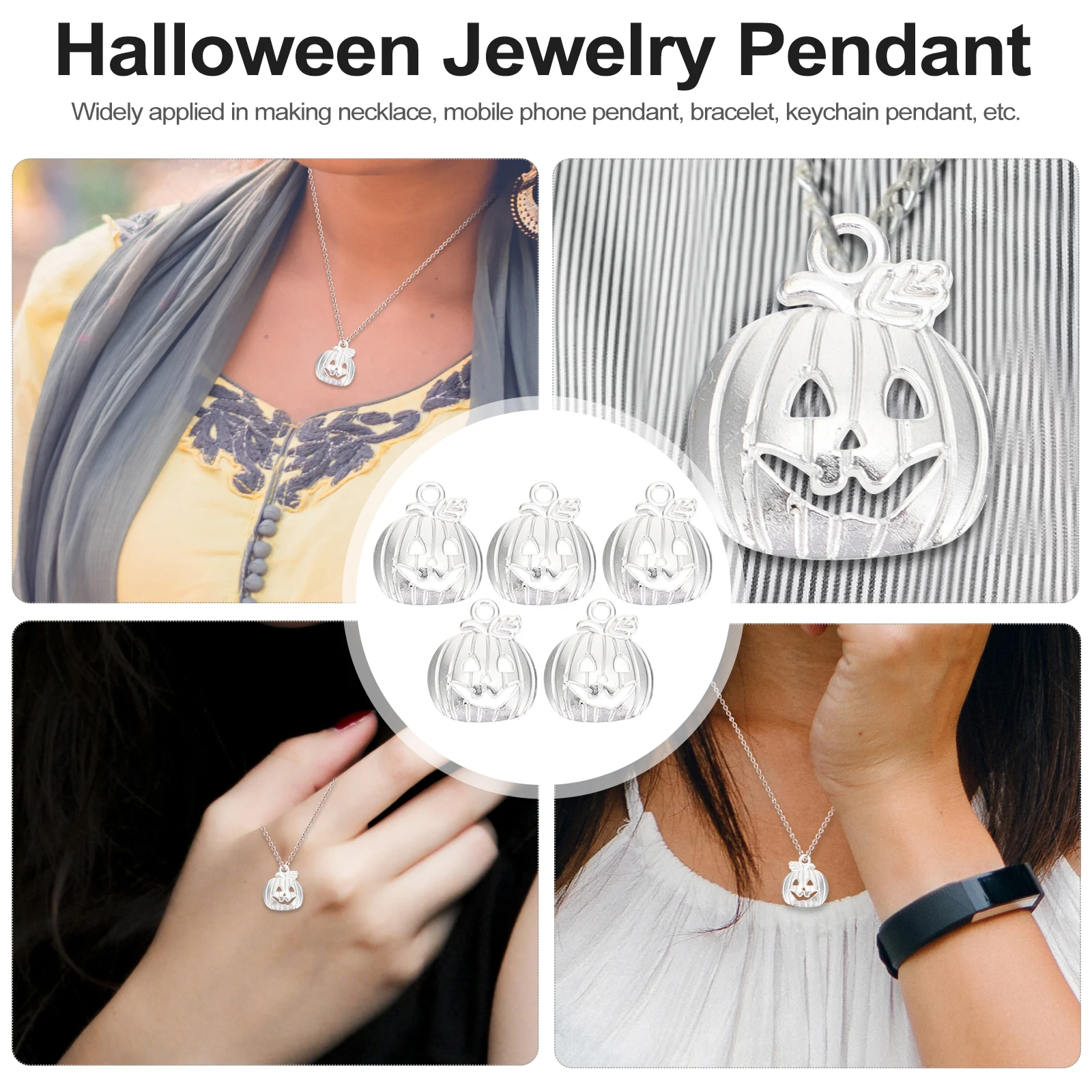 

100 Pcs Pumpkin Pendant Lightweight Charms for Earring Making Vintage DIY Pendants Alloy Decorative Fall Hanging Ornament