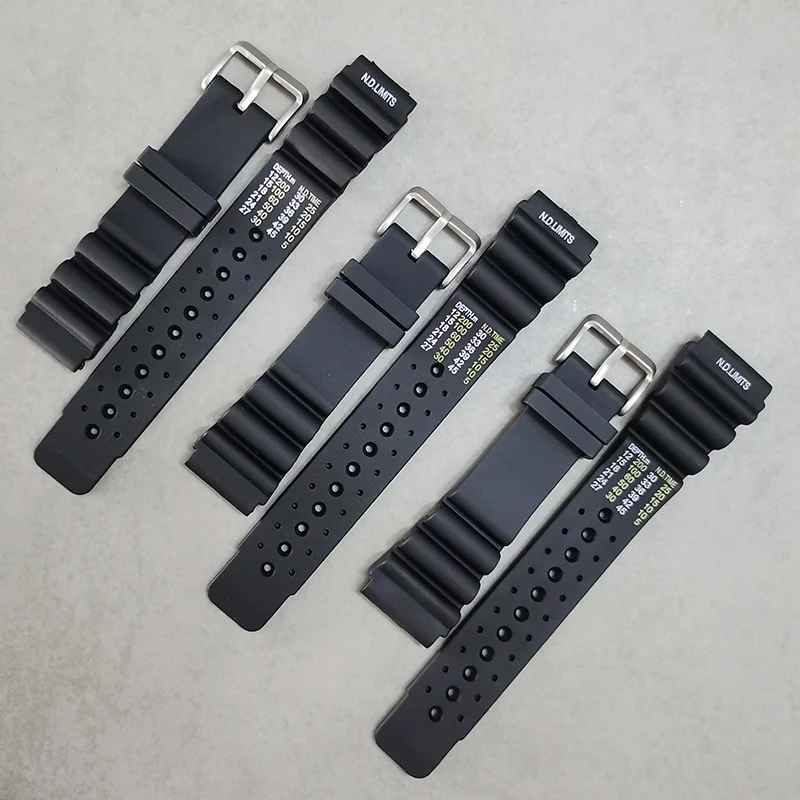 20 22 24mm Soft Silicone Diver Replacement Watch Strap Waterproof Sport Watch Band for Seiko Water Ghost Casio Citizen Promaster