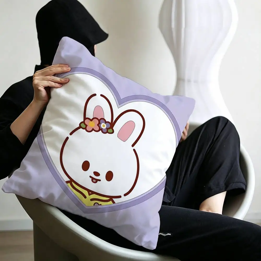Kpop Group S-Stray K-Kids 45*45cm Cushion Cover Pillow Cover Decor Pillowcase Home Pillowcase for Couch Pillow