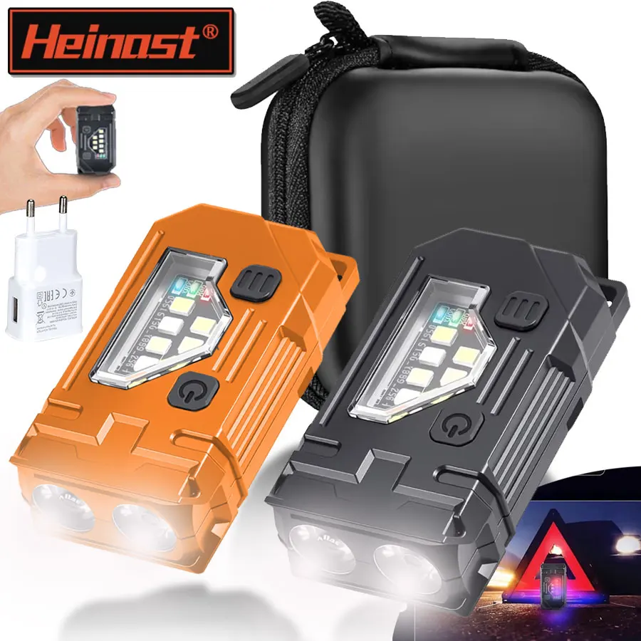 

Мини-брелок-фонарик EDC — перезаряжаемый магнитный фонарик с зажимом для ручки и зажимом для шляпы, супер яркая лампа для улицы/рыбалки