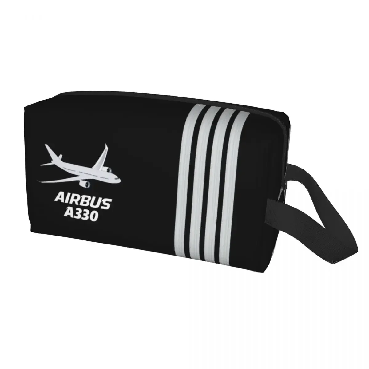 Airbus A330 Captain Stripes Toiletry Bag Pilot Aviation Aviator Airplane Makeup Cosmetic Organizer Ladies Storage Dopp Kit Case