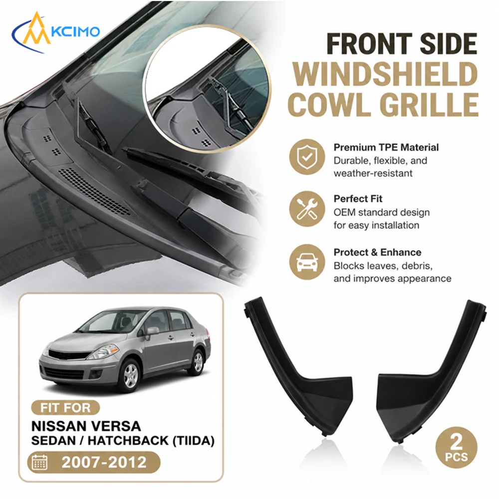 

2PCS Custom Engine Compartment Side Trim Panels, TPE Windshield Cowl Gap Covers For Nissan 2007-2012